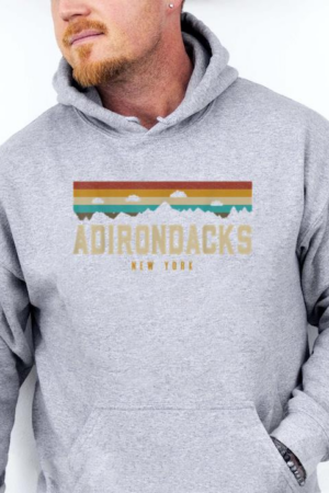 Adirondacks Vintage Mountains Hiking Camping Hoodie