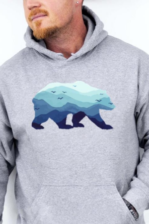 Bear Mountains Grizzly Hiking Camping Hoodie