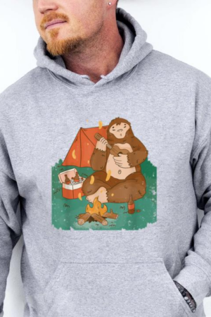 Bigfoot Camping Cool Retro Hoodie