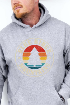 Blue Ridge Mountains Vintage Camping Hoodie