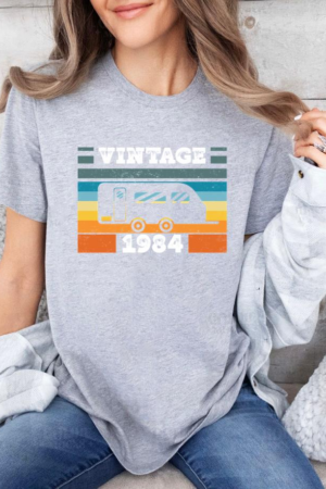 Camping RV-Camper Vintage Born 1984 Birthday T-Shirt