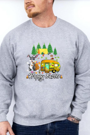 Easter Camping Bunny Eggs Happy Easter Day Sweatshirt