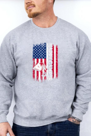 Happy Camper American Flag Sweatshirt