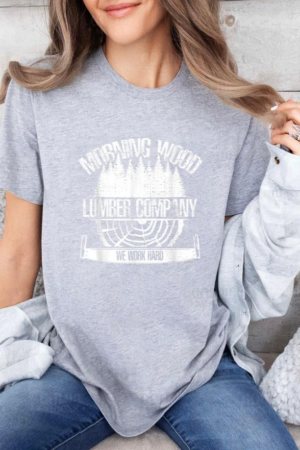We Work Hard Wood Camping T-Shirt