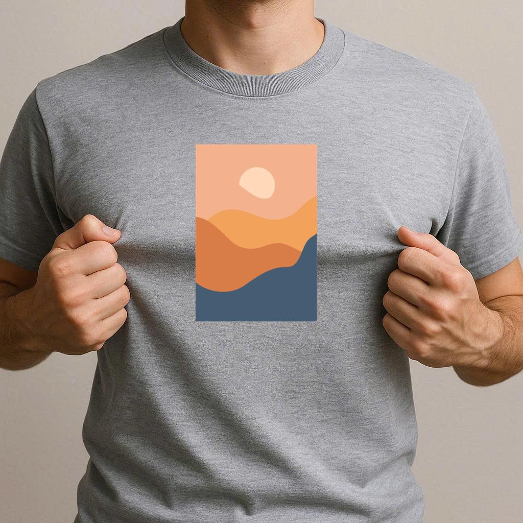 Abstract Mountain Landscape T-Shirt - Image 2