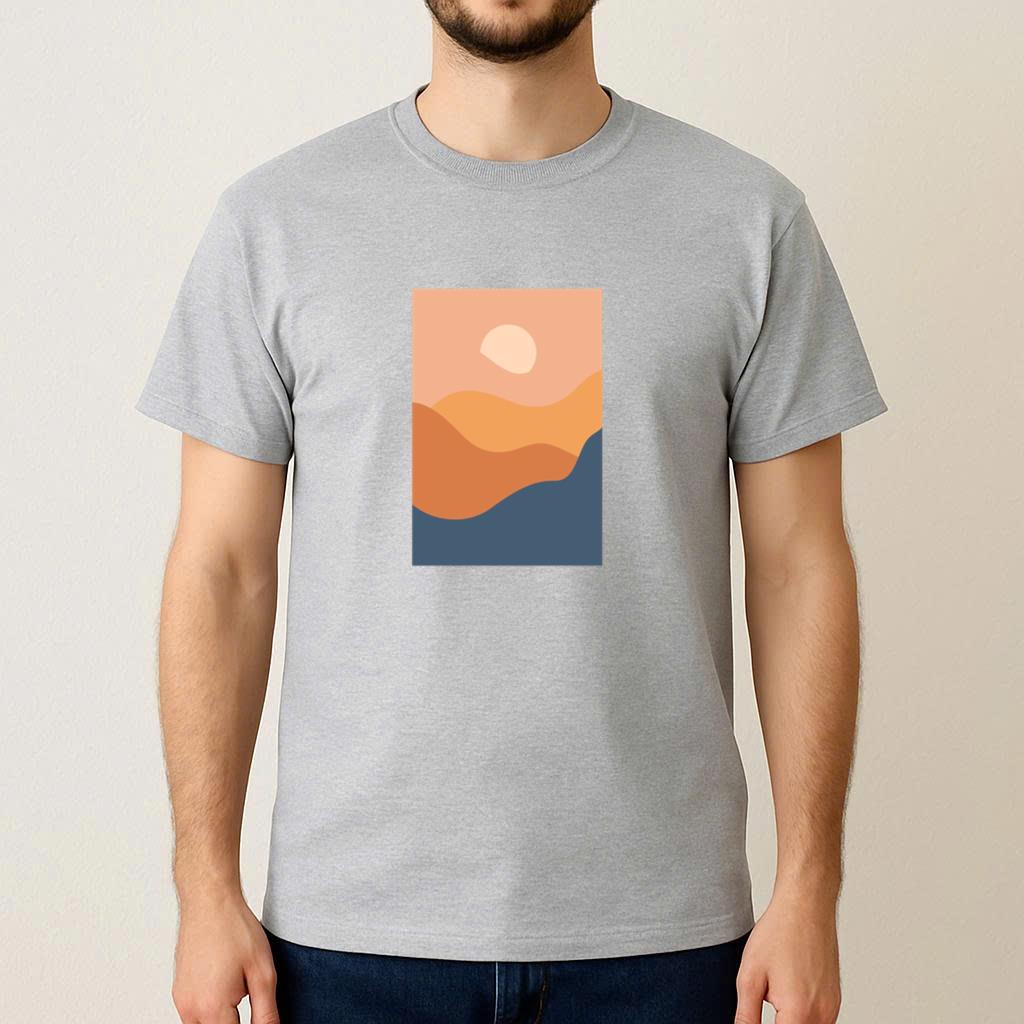 Abstract Mountain Landscape T-Shirt - Image 3