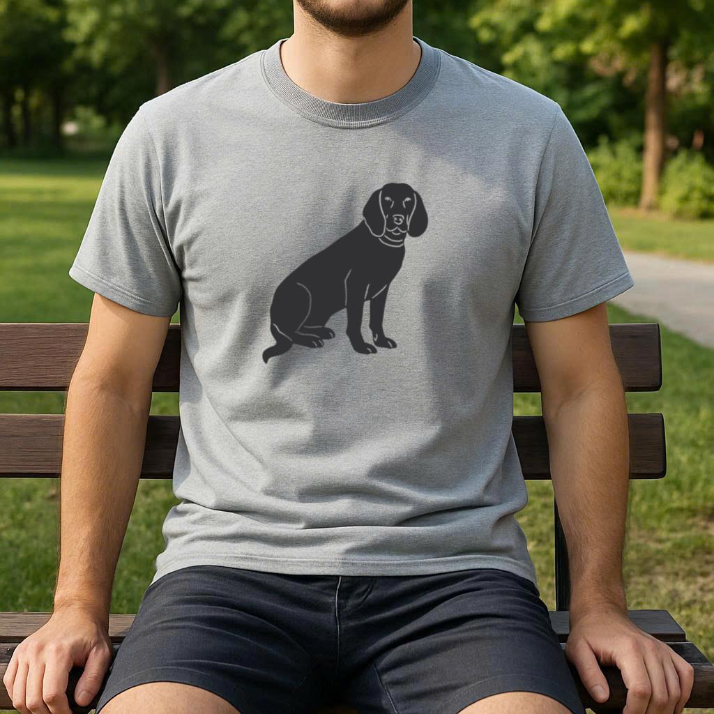 Bavarian Dog Sitting Silhouette T-Shirt - Image 4