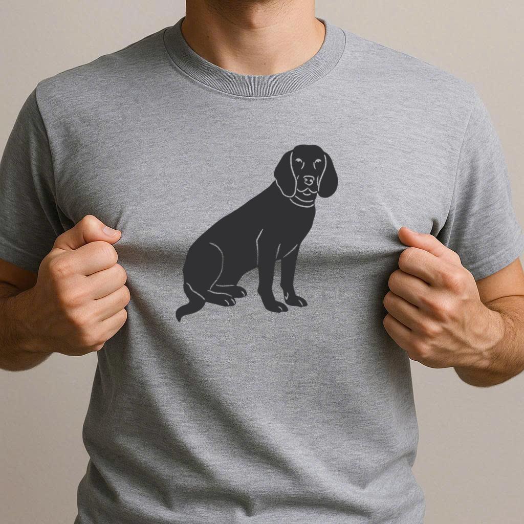 Bavarian Dog Sitting Silhouette T-Shirt - Image 2
