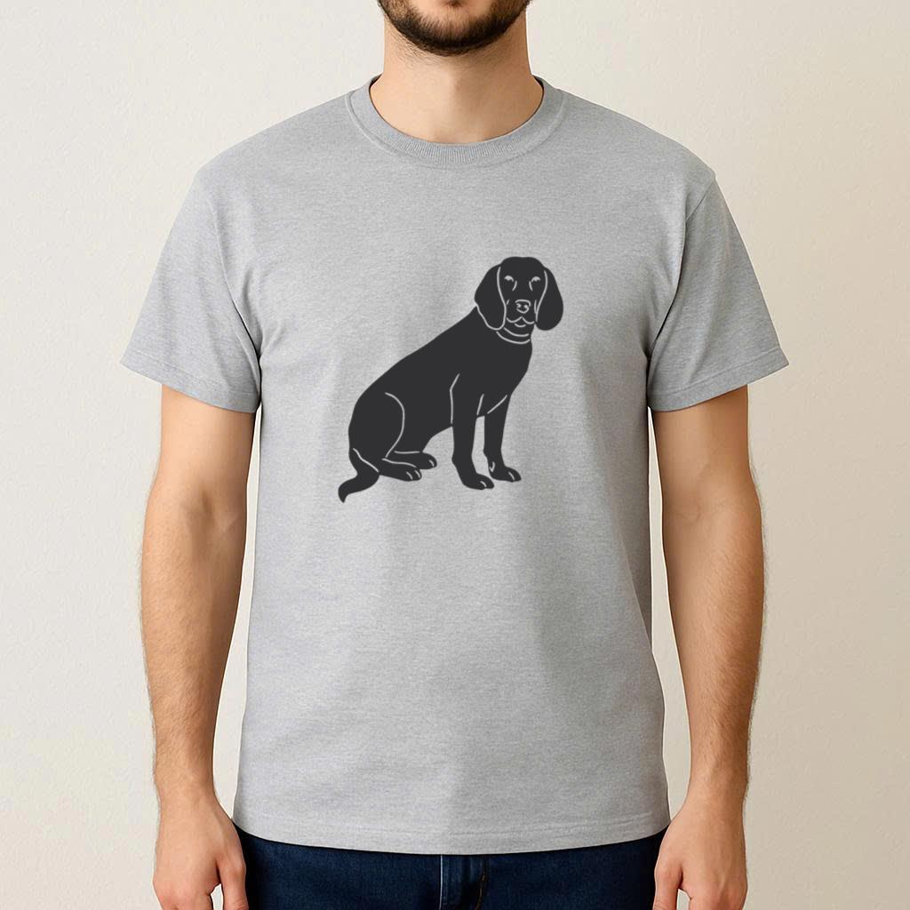 Bavarian Dog Sitting Silhouette T-Shirt - Image 3