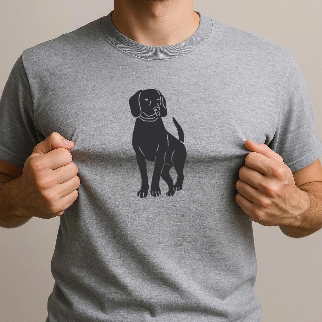 Bavarian Dog Walking Silhouette T-Shirt - Image 2