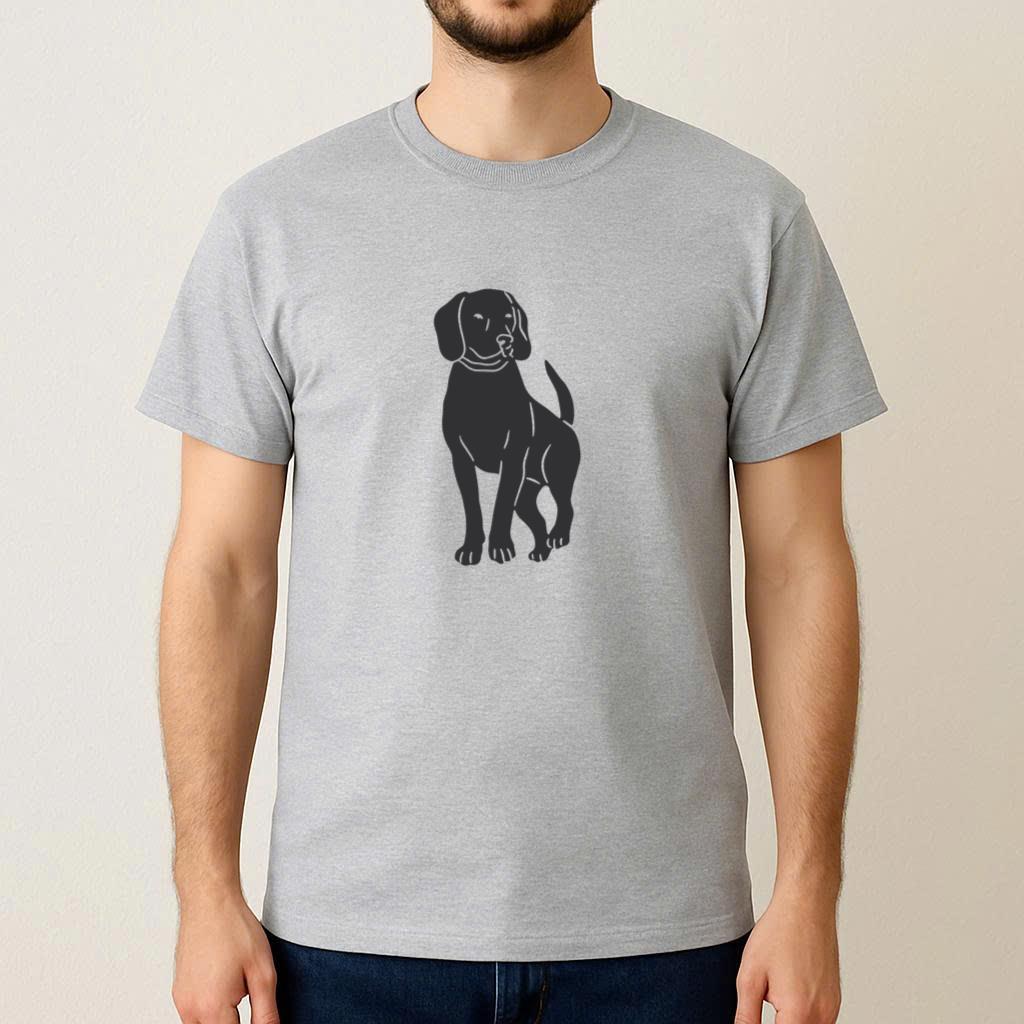 Bavarian Dog Walking Silhouette T-Shirt - Image 3