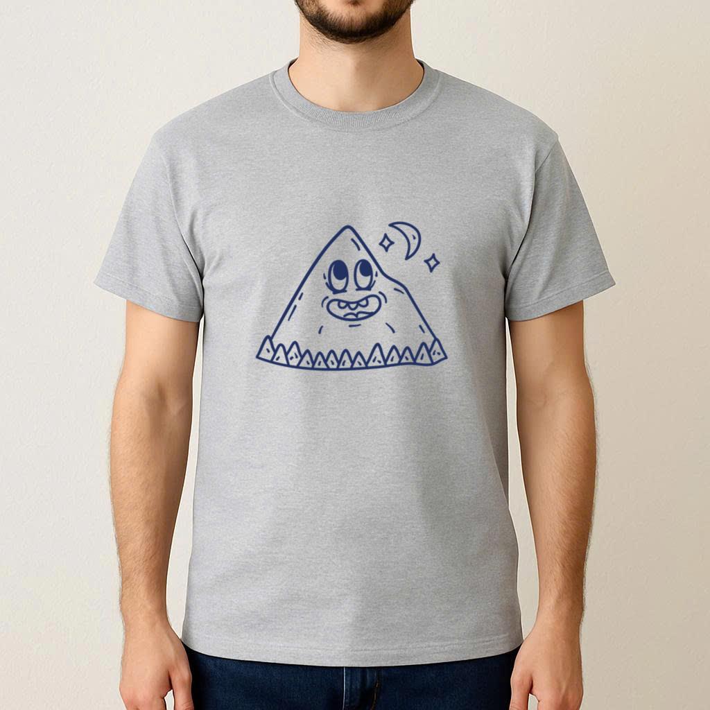 Blue Mountain With A Moon And Stars On It T-Shirt - Image 3