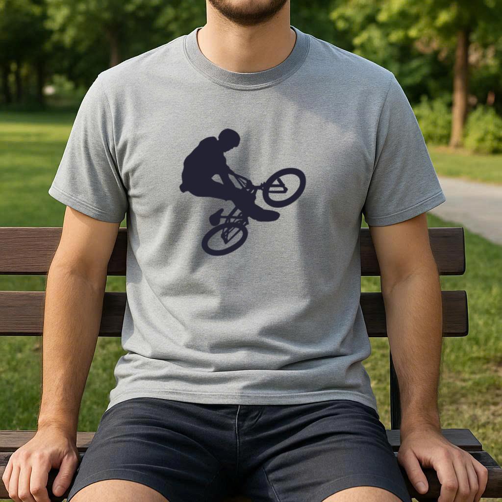 Bmx Bicycle Stunt Silhouette T-Shirt - Image 4