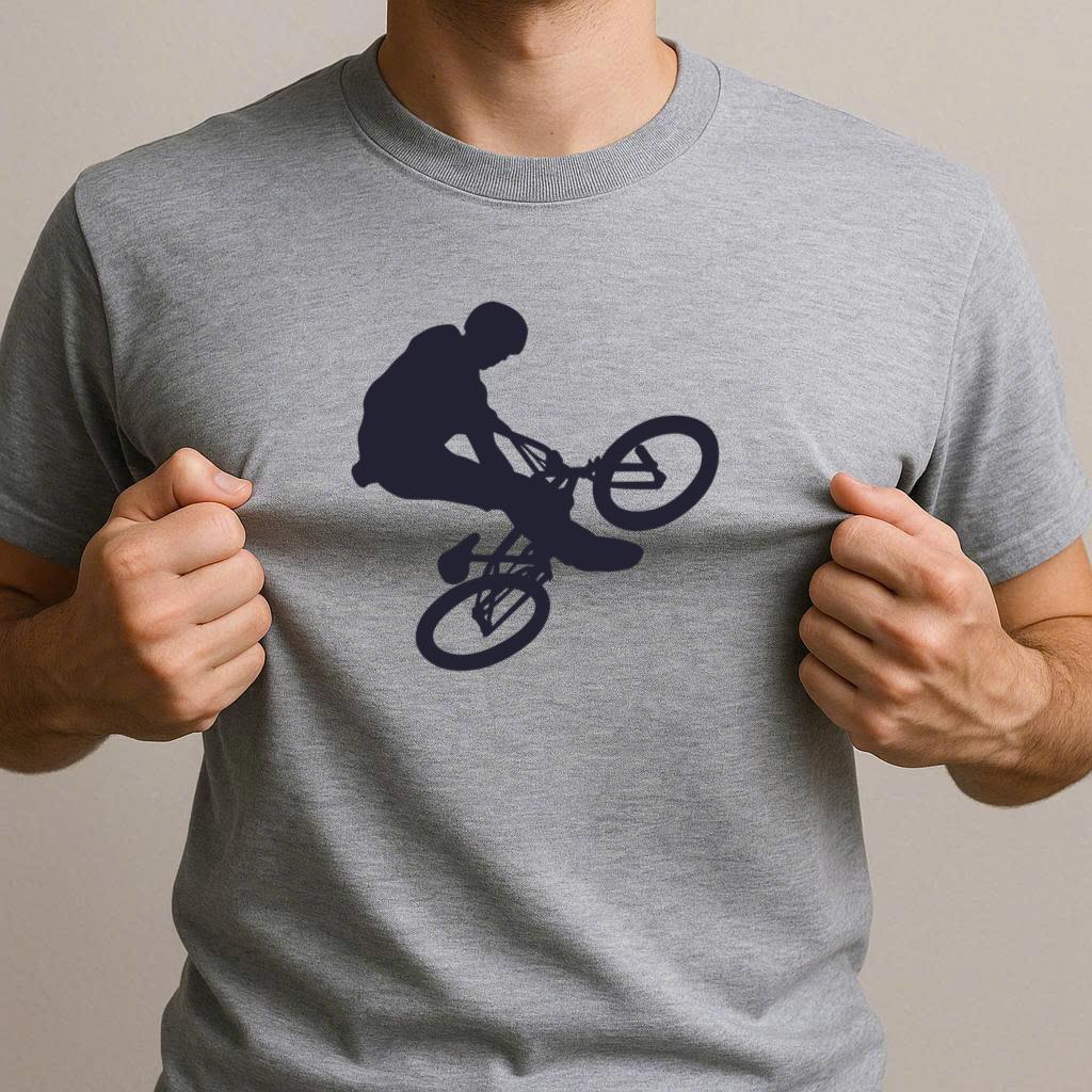 Bmx Bicycle Stunt Silhouette T-Shirt - Image 2