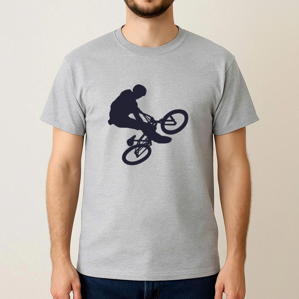 Bmx Bicycle Stunt Silhouette T-Shirt - Image 3