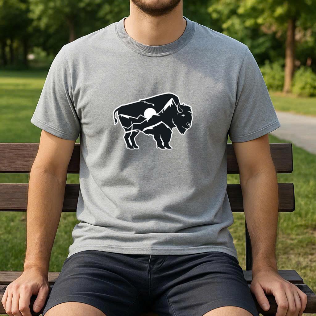 Buffalo Scene Double Image T-Shirt - Image 4