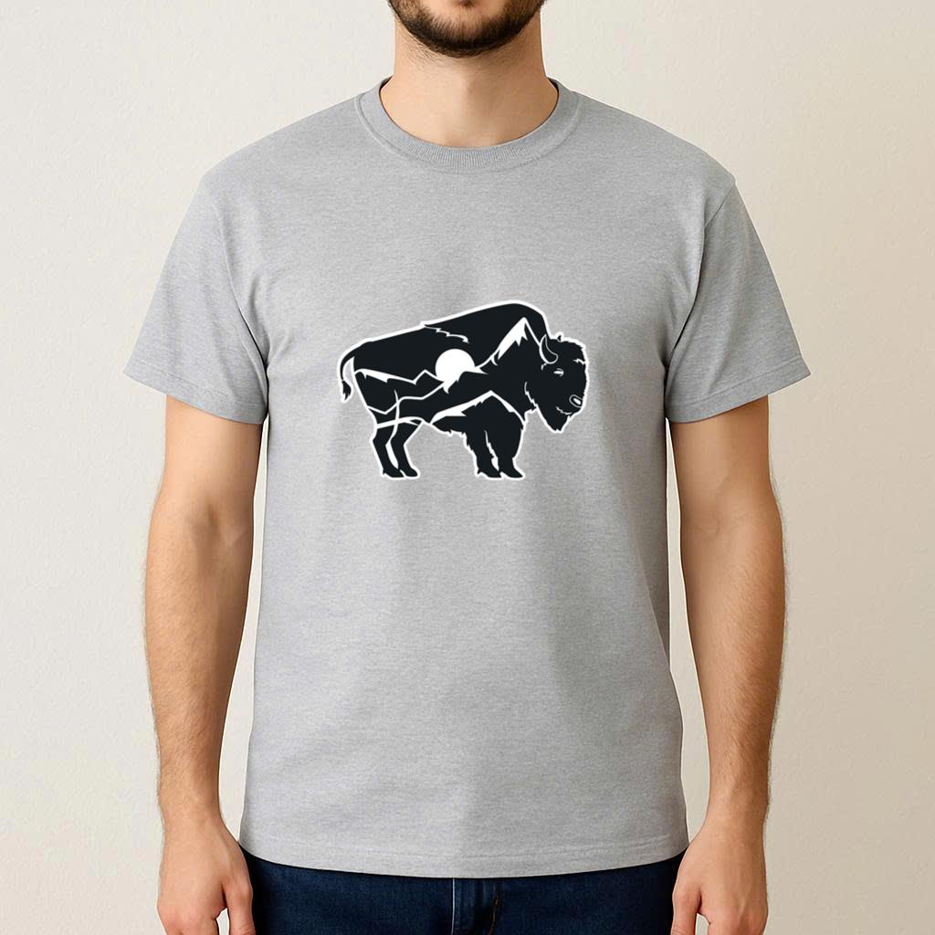 Buffalo Scene Double Image T-Shirt - Image 3