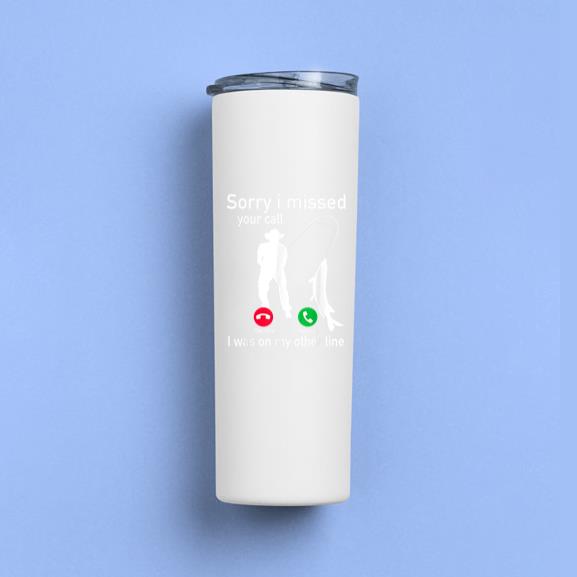 Fishing Phone Call With Fishing Line Tumbler