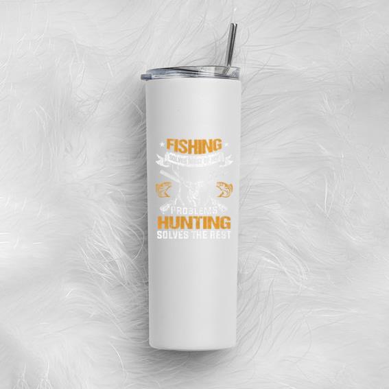 Fishing Solves Most Of My Problems Deer Tumbler - Image 2