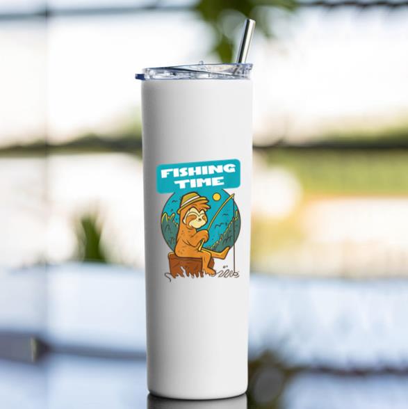 Fishing Time Sloth Tumbler - Image 4