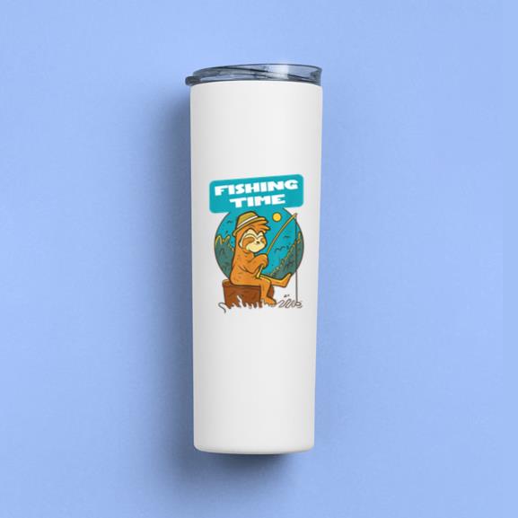 Fishing Time Sloth Tumbler