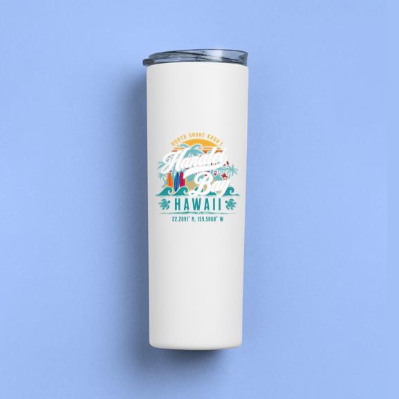 Hanalei Bay Hawaii Retro Sun Fishing Tumbler