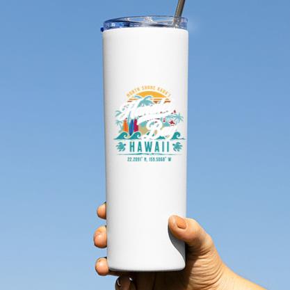 Hanalei Bay Hawaii Retro Sun Fishing Tumbler - Image 3