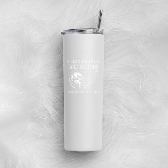 I Like Fishing And Guitar Maybe 3 People Tumbler - Image 2