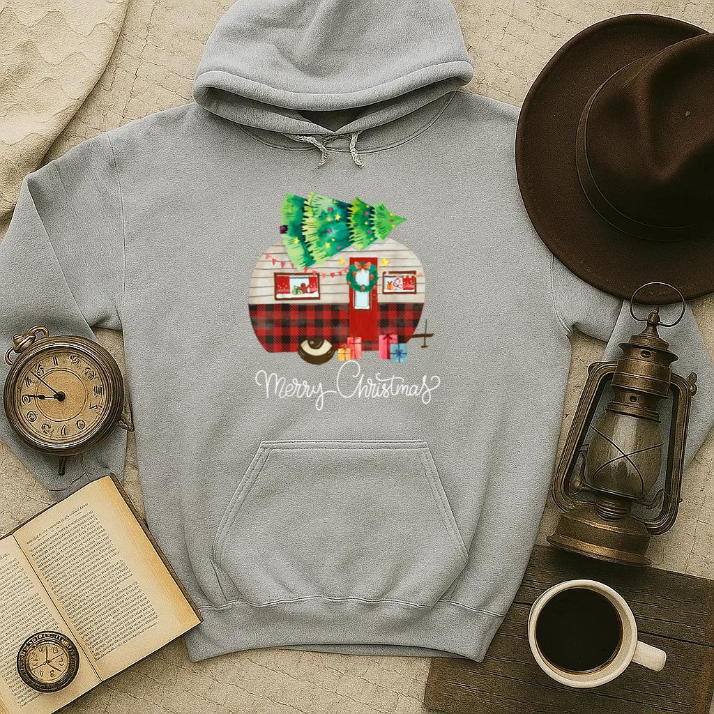 Merry Christmas Camper Buffalo Hoodie - Image 4