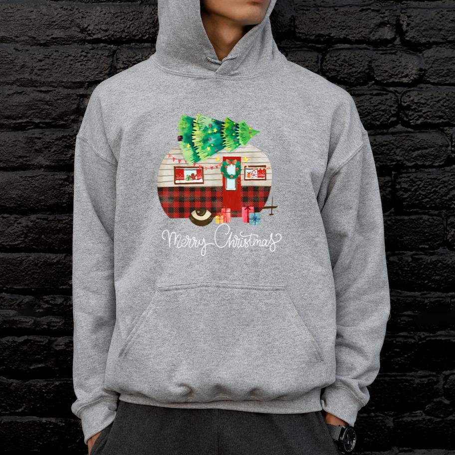 Merry Christmas Camper Buffalo Hoodie - Image 3
