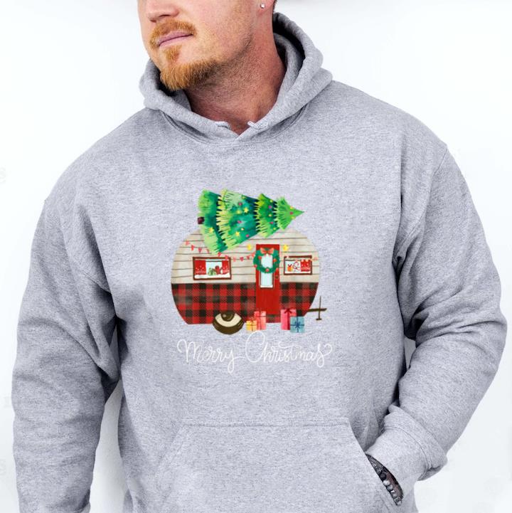 Merry Christmas Camper Buffalo Hoodie - Image 2
