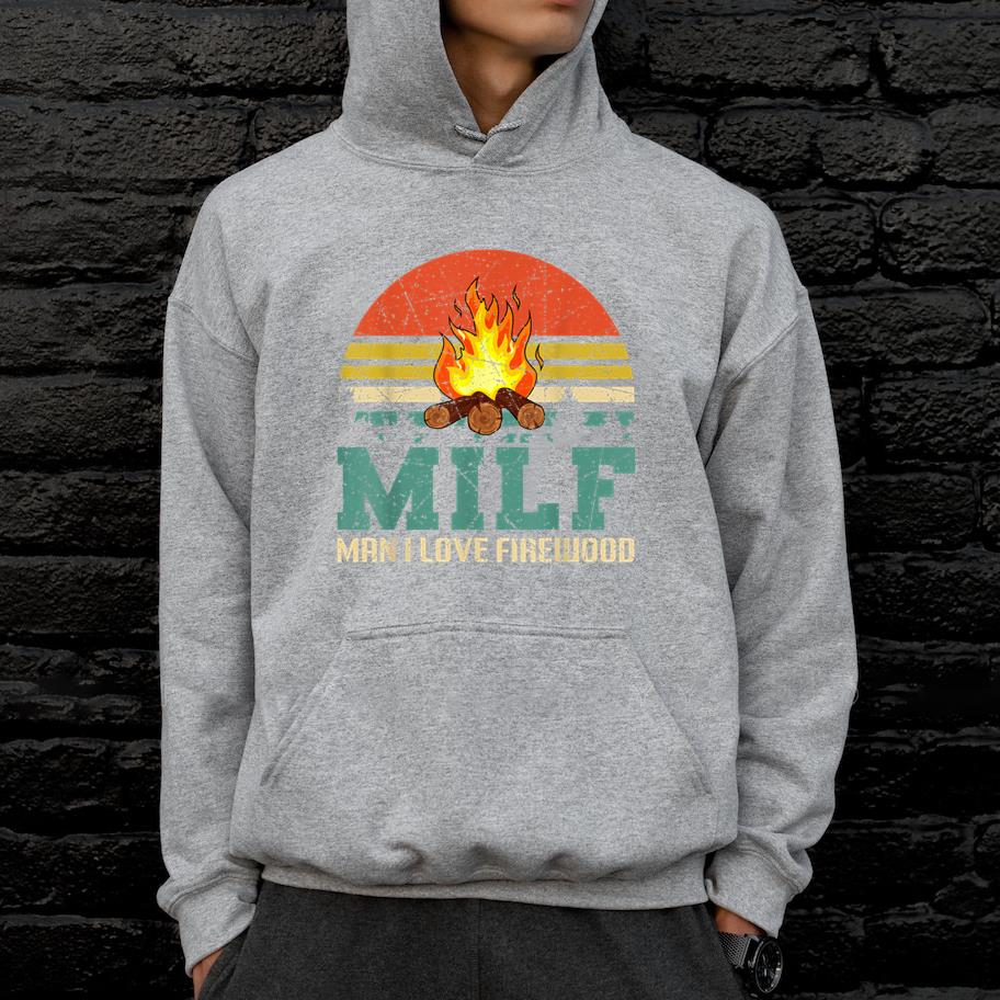 MILF Man I Love Firewood Funny Camping Hoodie - Image 3