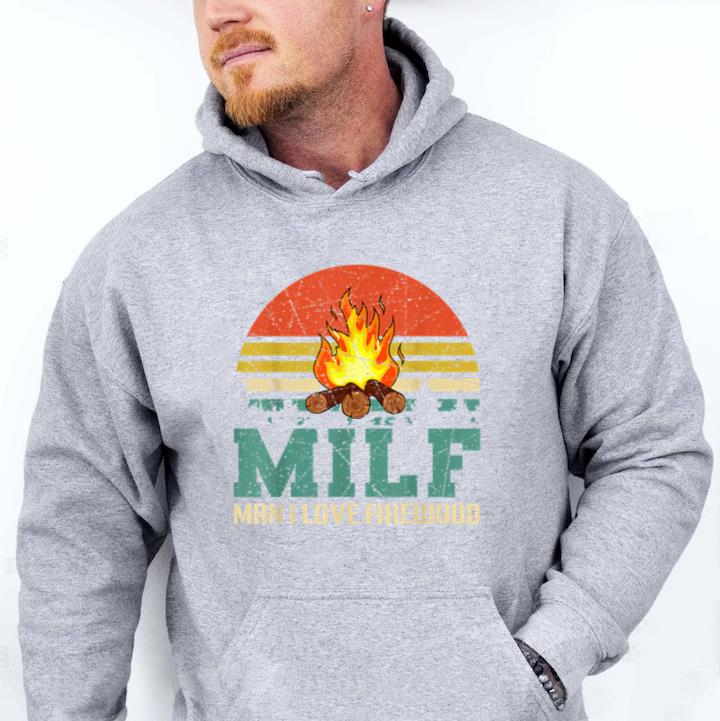 MILF Man I Love Firewood Funny Camping Hoodie - Image 2