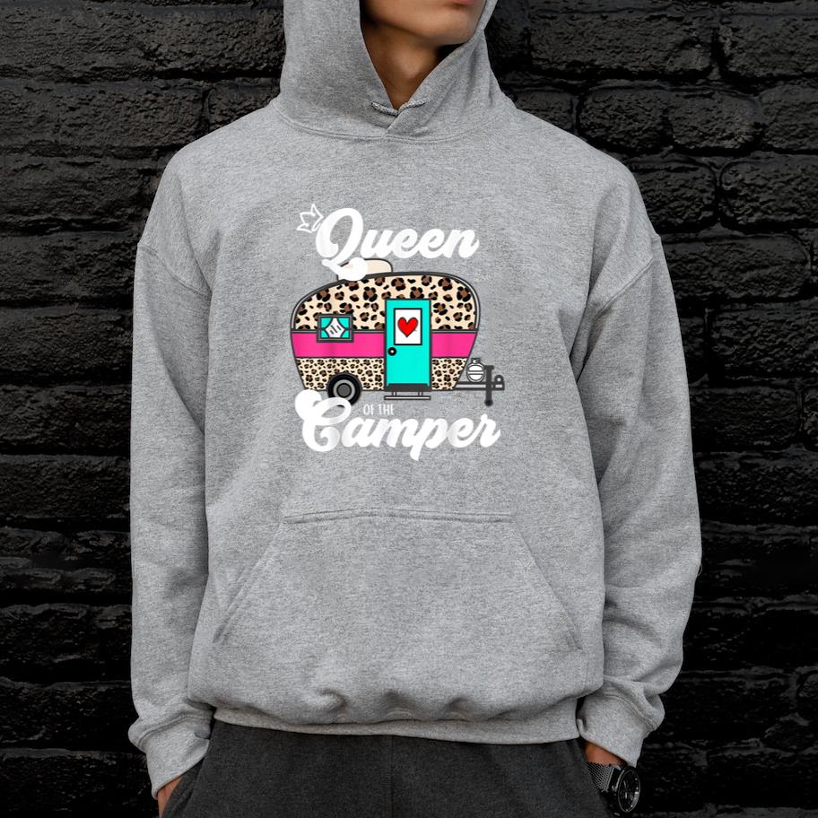 Queen Of The Camper RV Leopard Cheetah Hoodie - Image 3