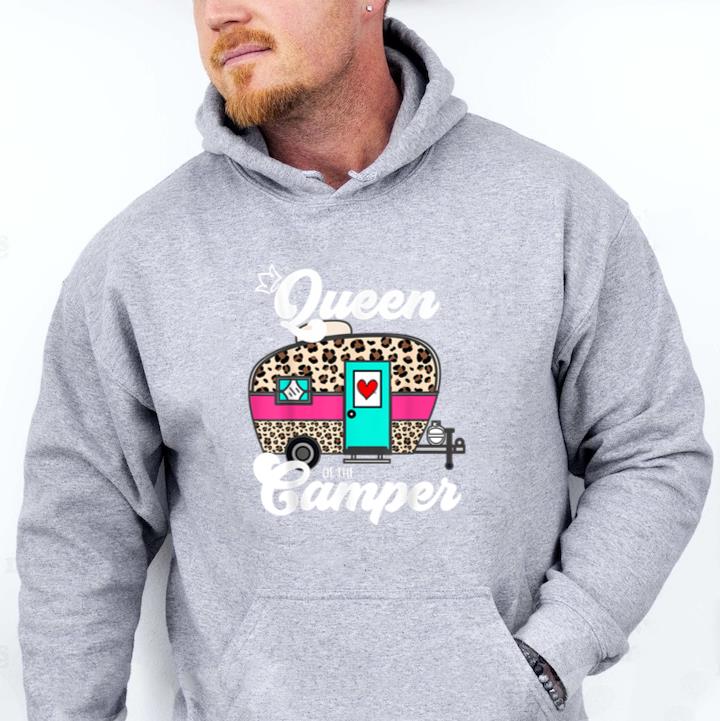 Queen Of The Camper RV Leopard Cheetah Hoodie - Image 2