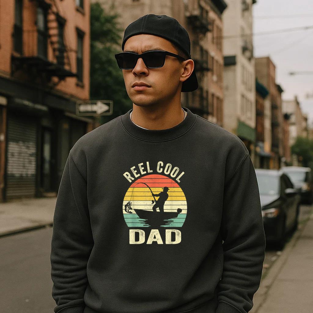 Reel Cool Dad Fishing Fathers Day Sweatshirt - Image 2
