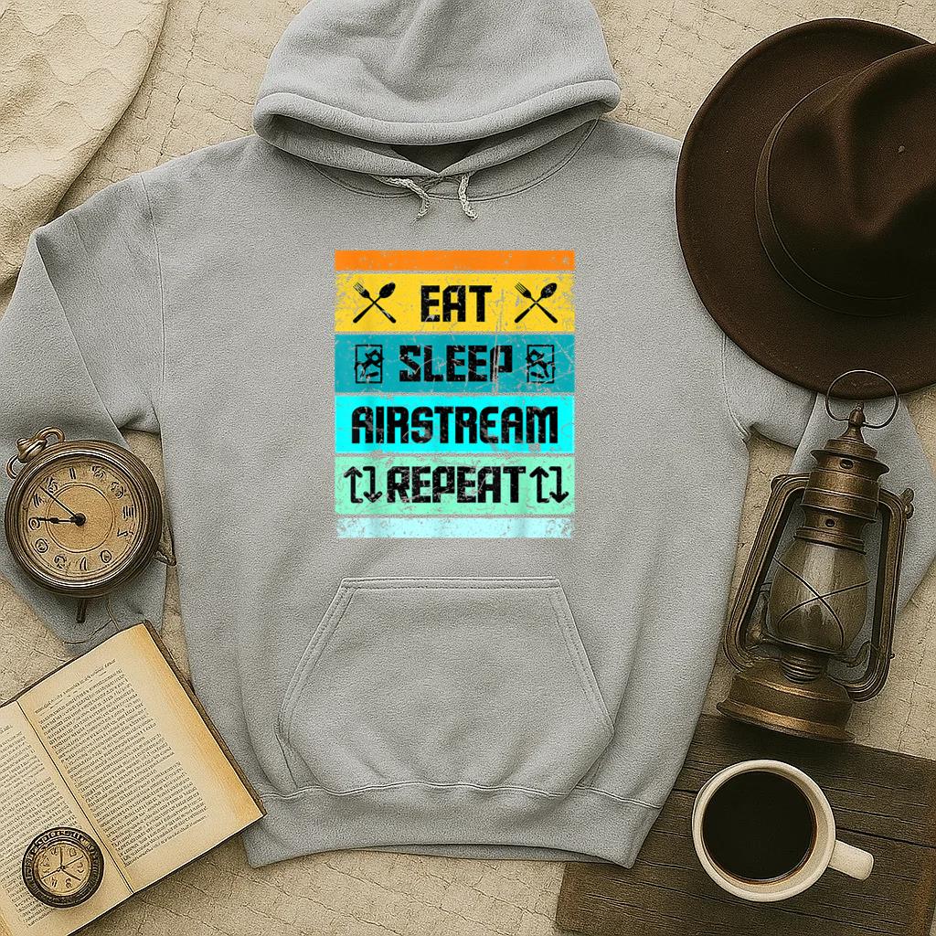 Retro Vintage Airstream Camping Hoodie - Image 4