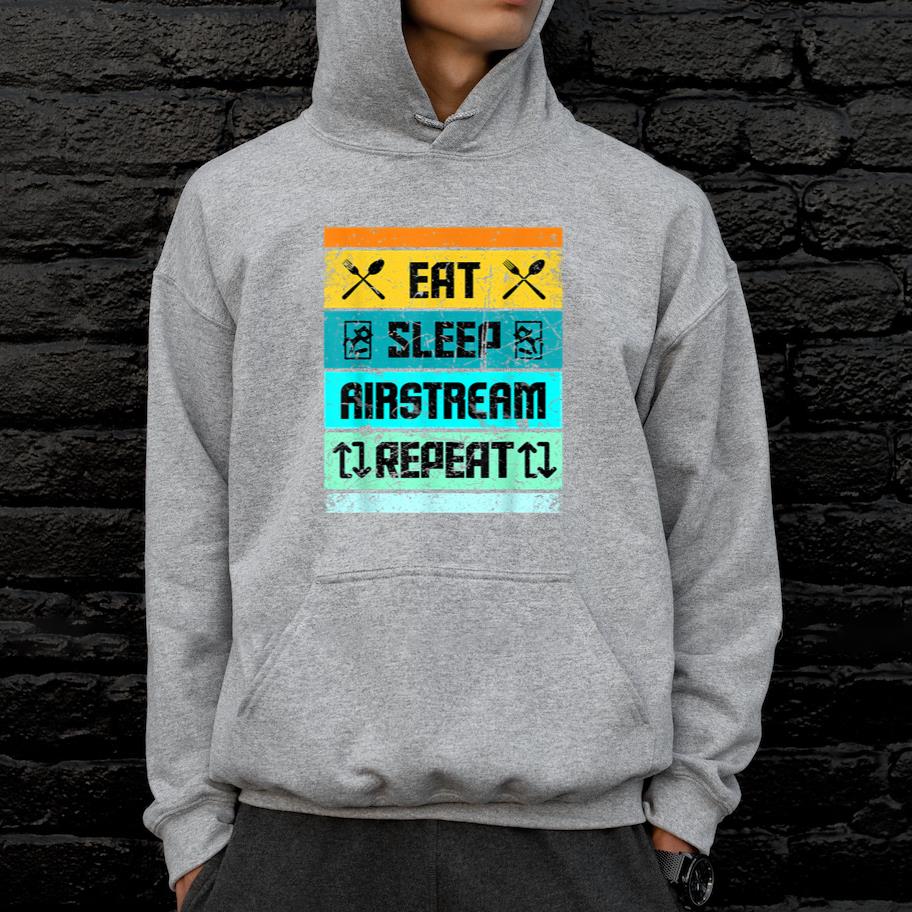 Retro Vintage Airstream Camping Hoodie - Image 3