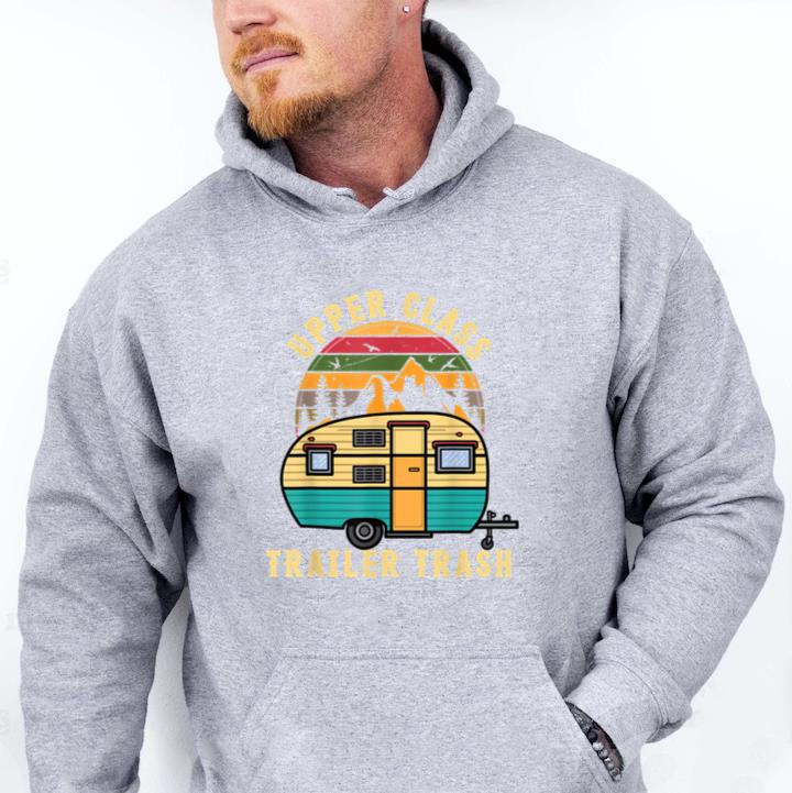 RV Camping Upper Class Trailer Trash Camper Hoodie - Image 2