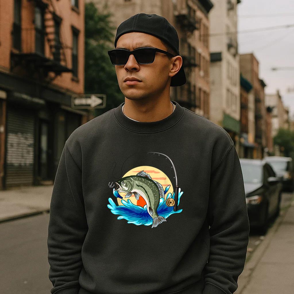 Sunset Fishing Retro Sweatshirt - Image 2