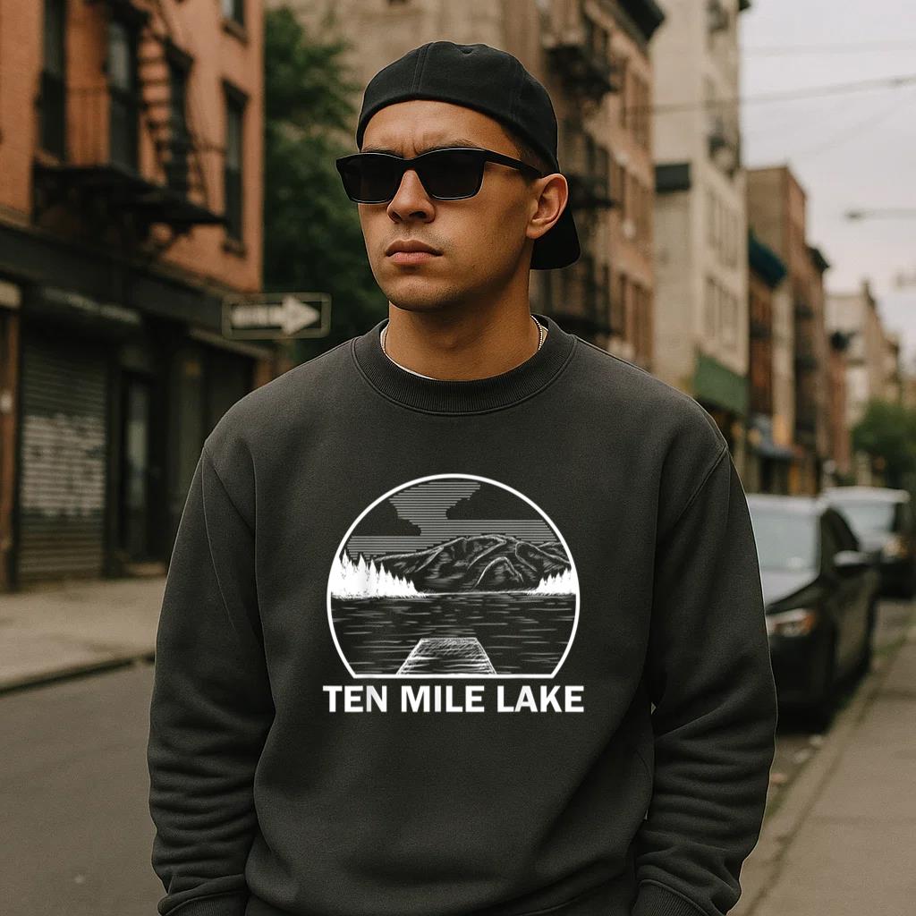 Ten Mile Lake Funny Fishing Camping Summer Sweatshirt - Image 2