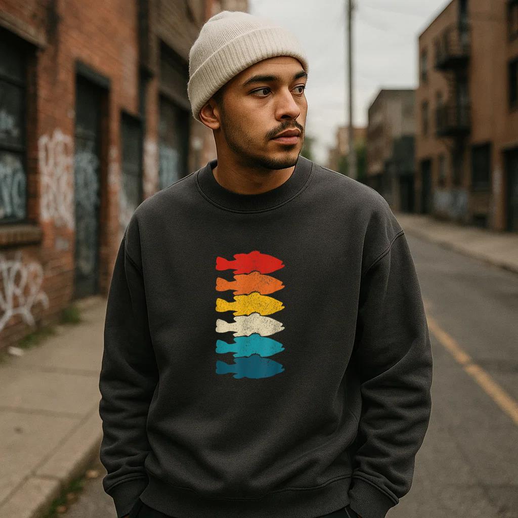 Vintage Fish Bass Fishing Fisherman Sweatshirt - Image 3