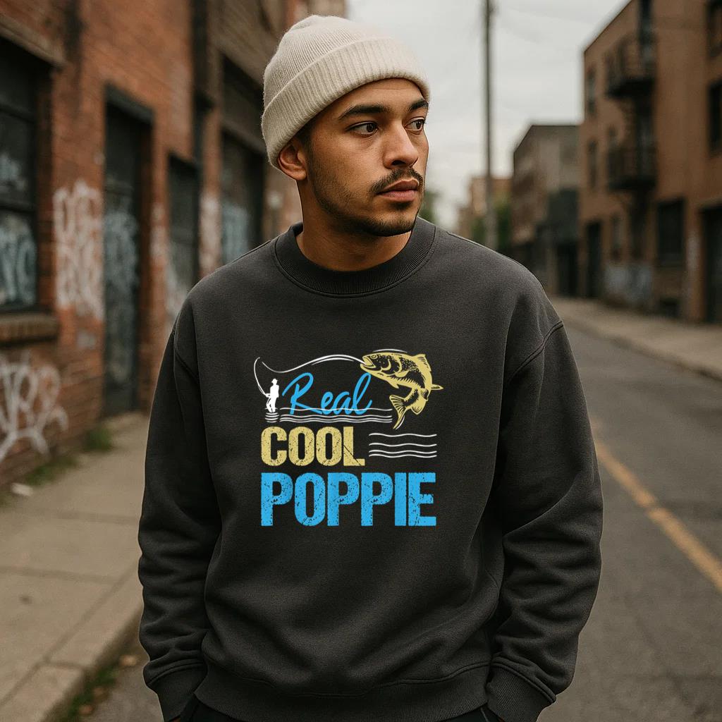 Vintage Reel Cool Poppie Fishing Sweatshirt - Image 3