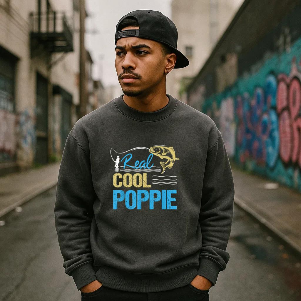 Vintage Reel Cool Poppie Fishing Sweatshirt - Image 4