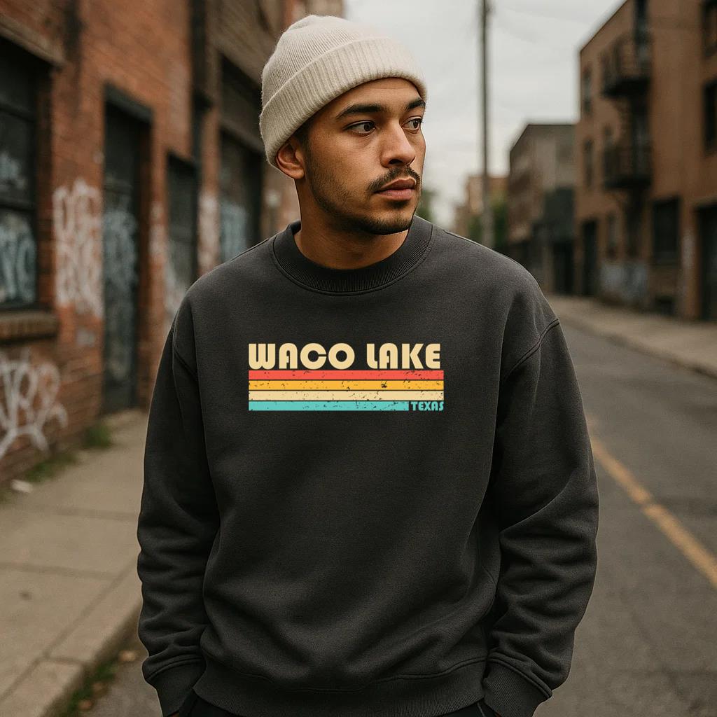 Waco Lake Fishing Camping Sweatshirt - Image 3