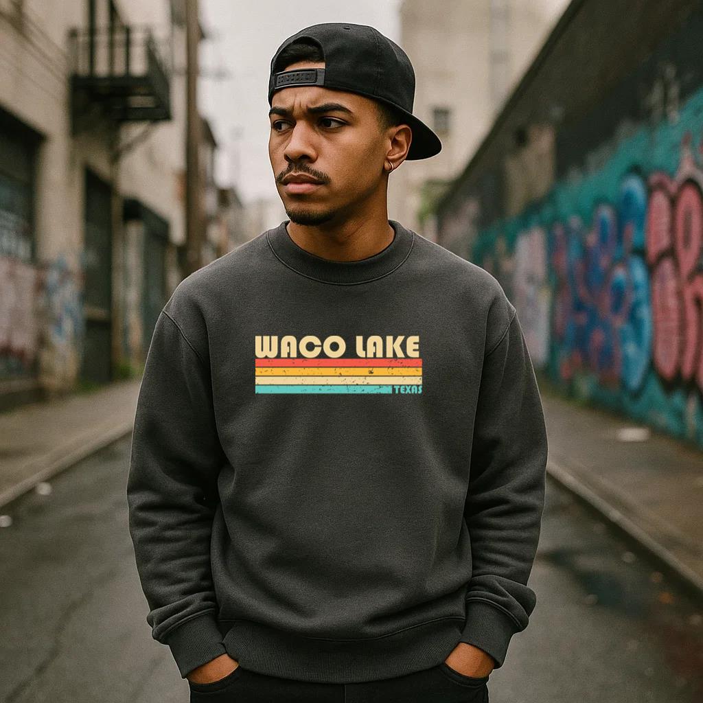 Waco Lake Fishing Camping Sweatshirt - Image 4