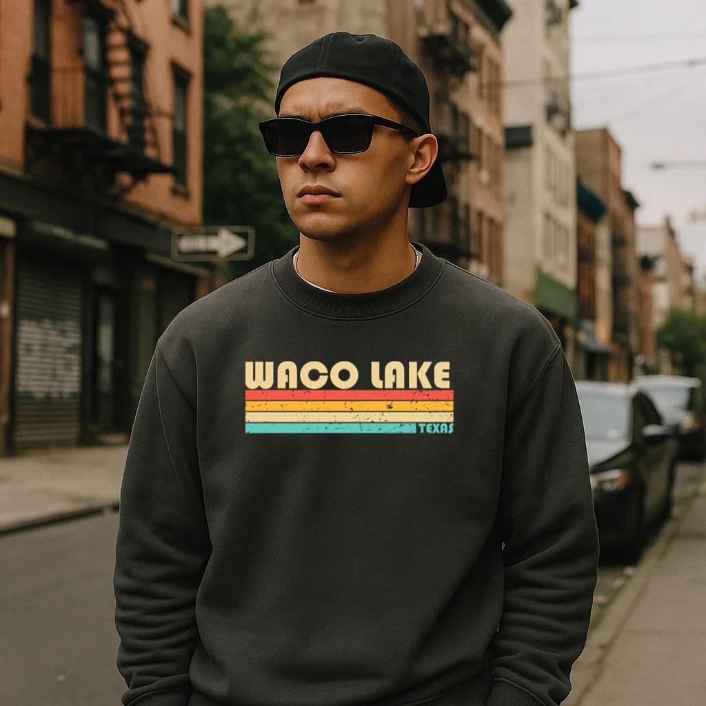 Waco Lake Fishing Camping Sweatshirt - Image 2