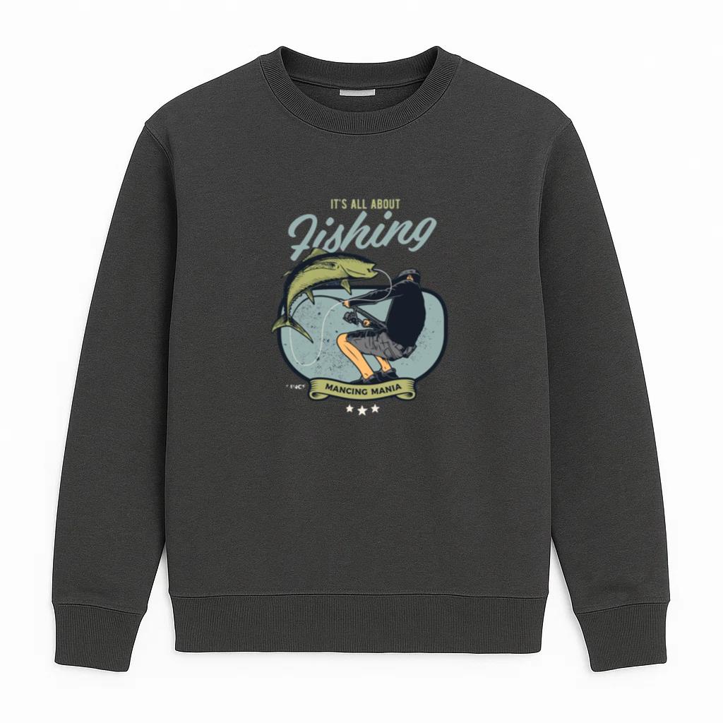 Woman Excited Modern Fishing Sweatshirt